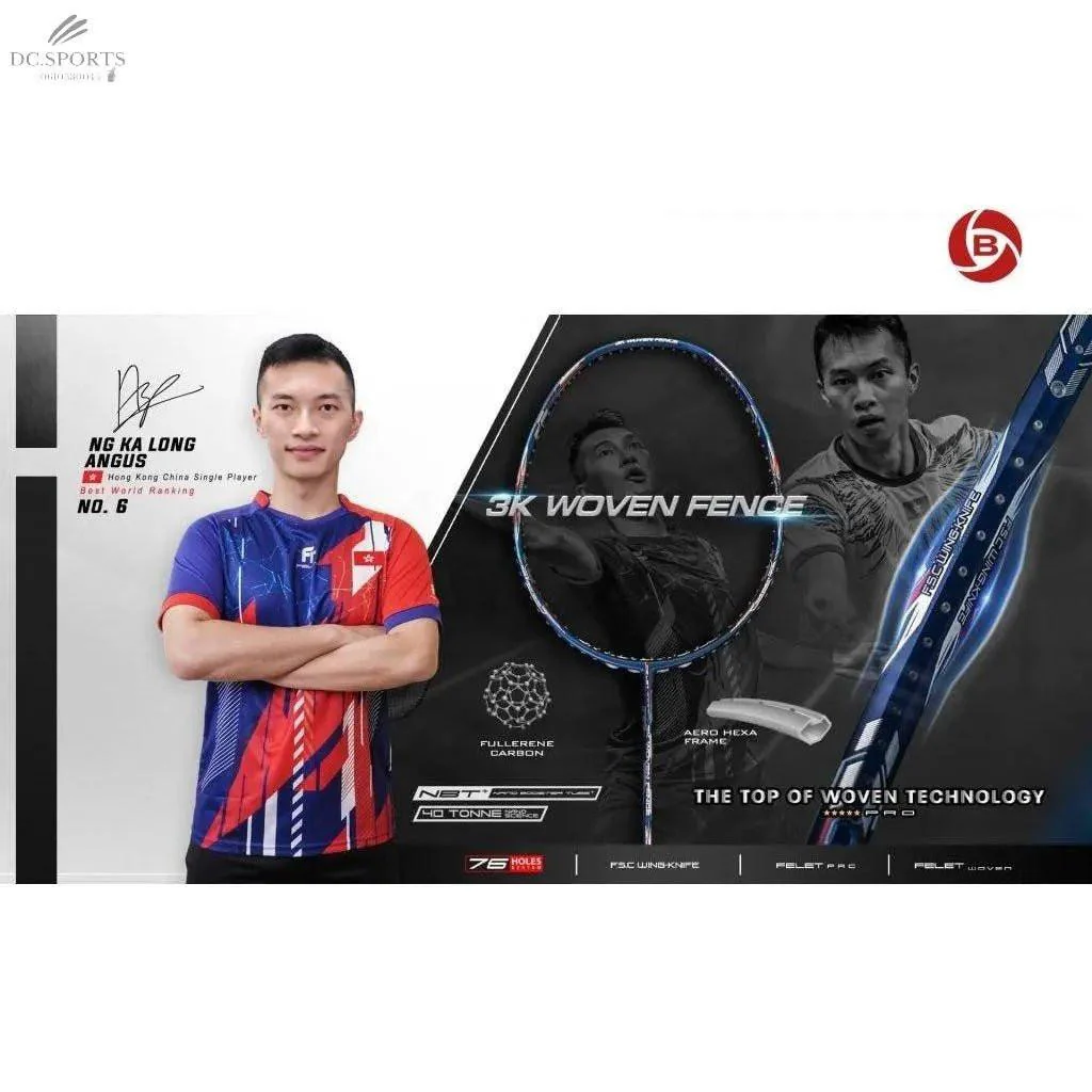 Raquette Badminton Felet 3K Woven Fence Blue 4U - Image 5