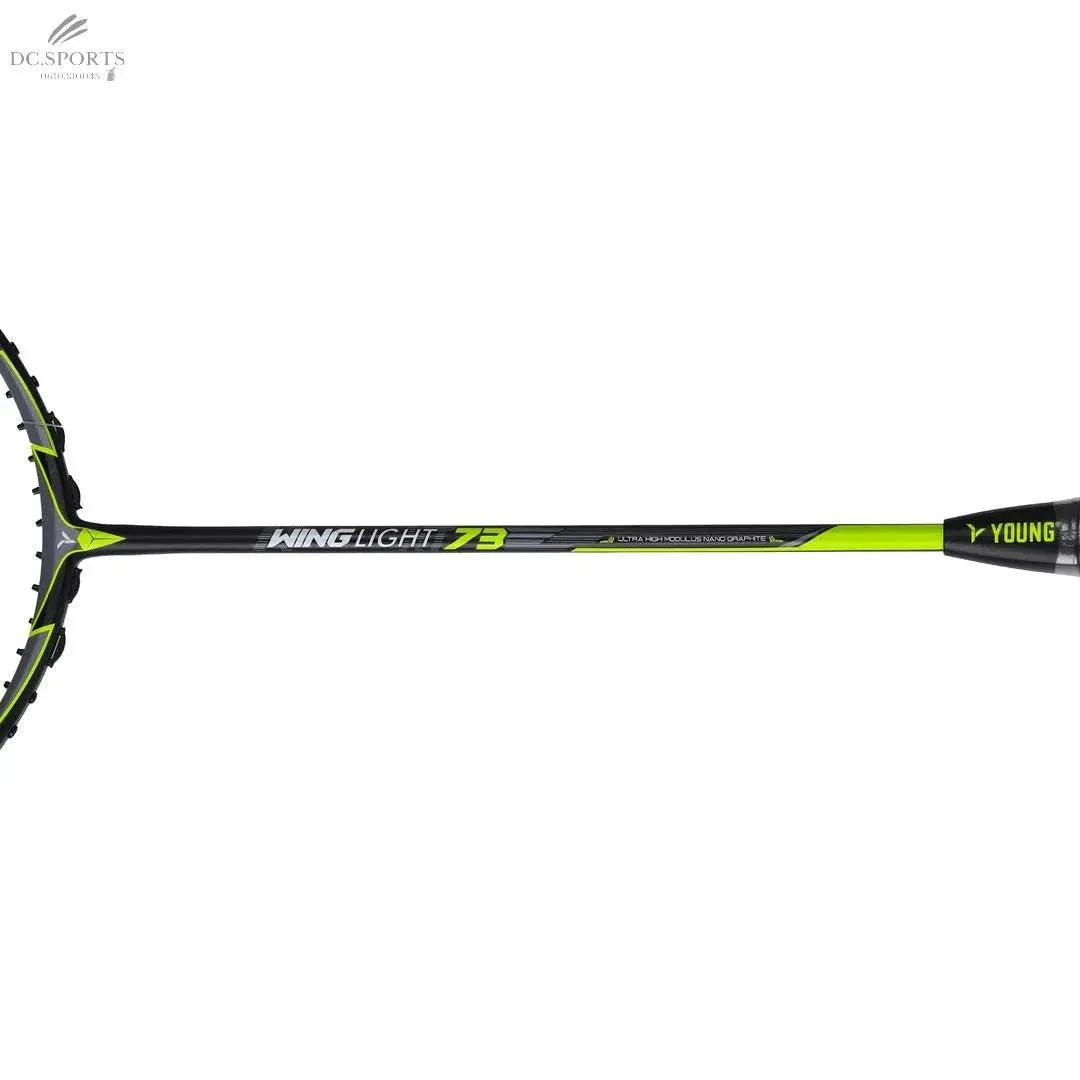 Raquette Young Wing Light 73 6U Noir Jaune - Ultra Légère, Performance & Durabilité, Graphite - Image 3