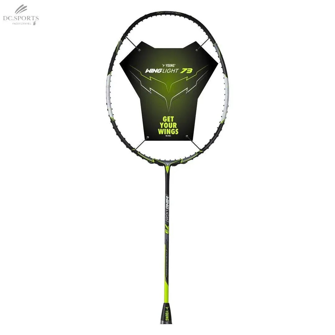 Raquette Young Wing Light 73 6U Noir Jaune - Ultra Légère, Performance & Durabilité, Graphite - Image 5